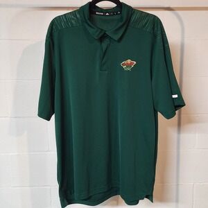 Minnesota Wild NHL Adidas Green Under the Lights AEROREADY Polo Wild Logo